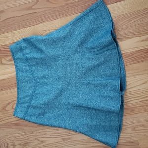 Ann Taylor Loft size 4p flared skirt, teal green tweed, used